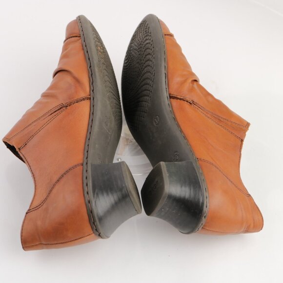 Reiker Women Louise Boot Size 37 6 Tan Brown Leather Comfy Low Block Heel Bootie - Picture 7 of 12